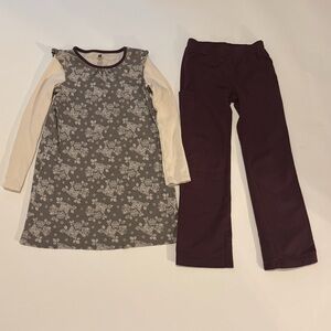 Tea Maroon Pant and Dress Set